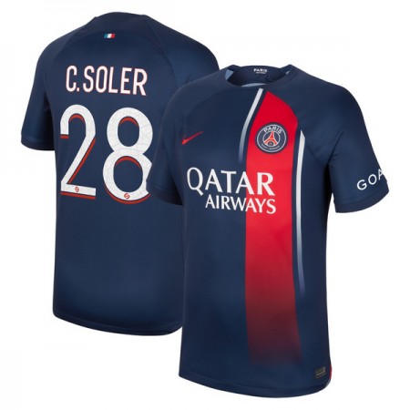 Paris Saint-Germain 2023-24 C. Soler 28 Domácí - Fotbalové Dresy (S/S) Paris Saint-Germain 2023-24 C. Soler 28 Domácí - Fotbalové Dresy (S/S)